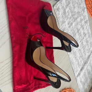 Christian Louboutin Black and Red Slingback Heels